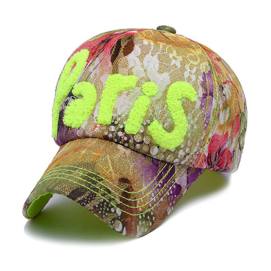 Hat 3D Paris Logo Nice Flowers Fancy Baseball Caps Sport Active Casual Hat