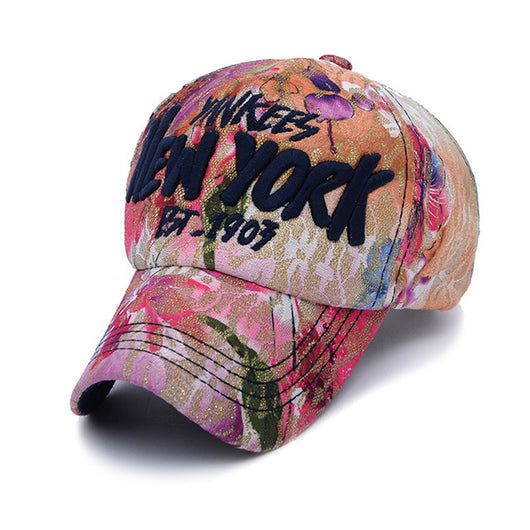 Hat Fashion New York Flowers Baseball Caps One Size Adjustable Nice Young Women Girls