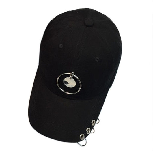 Hat Fashion Summer Leisure Cap Women Men Couple Metal Ring Baseball Caps