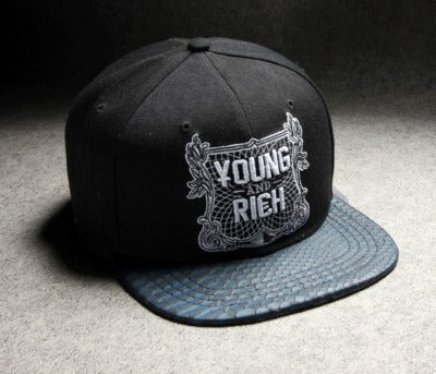Hat Embroidery Snakeskin Brim Hip Hop Cap Casual Baseball Caps Snapbacks Hats For Unisex