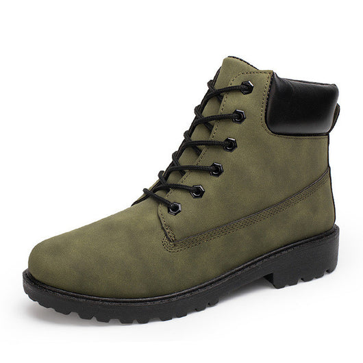 Men Shoes Classic High Top British Style PU Leather Merkmak