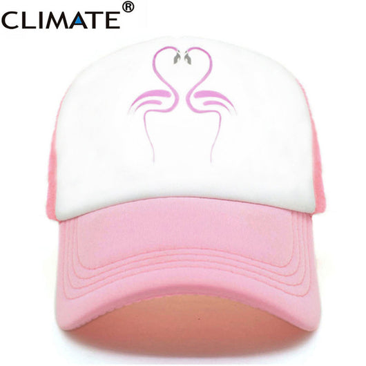 Hat Pink Flamingo Mesh Summer Cool Young Girls Pink Luck Flamingo Cool Net Mesh Hat Caps