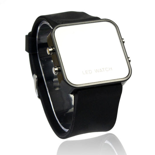 Silicone Mirror Watch LED Calendar