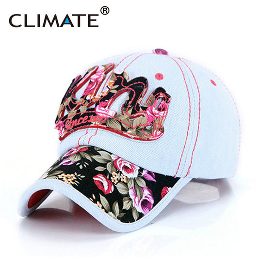 Hat Spring Nice Flowers King Letter Solid Cotton Denim Baseball Caps