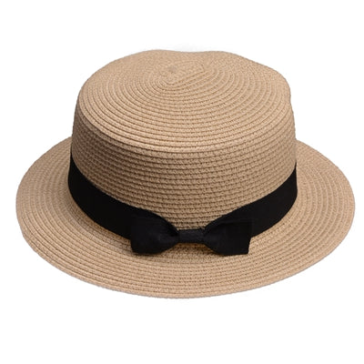 Hat Chapeau FemininoRibbon Flat Top Straw/Panama Sun/Elegant Fedoras/Beach Hats
