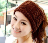 Hat Knitting Wool Sport Beanie Hat Top Hollow Off For Ponytail Hair Casual Sport Warm