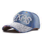 Hat fashion streets young girls and boys Texas rhinestones caps