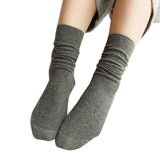 Girls Womens Soft knitting Socks Casual Cotton middle Solid 1Pair