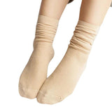 Girls Womens Soft knitting Socks Casual Cotton middle Solid 1Pair