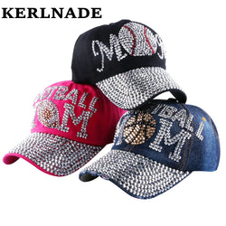 Hat girl denim baseball caps heart shaped  rhinestone jeans snapback hats