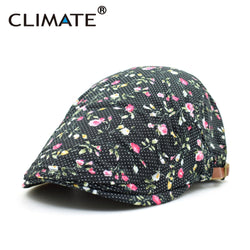 Hat New Spring Adult Flowers Rose Printing Artist Cotton Beret Caps Unisex