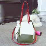 Bag PU Leather Handbag Fashion Composite Bag Tassel Popular Women Shoulder Bag for Young Girl