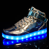 Fashion LED Sneakers Shoes Golden / Silver