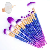 Makeup Brush Diamond Shaped Set+Big Fish Tail Foundation Powder Eyeshadow 12pcs