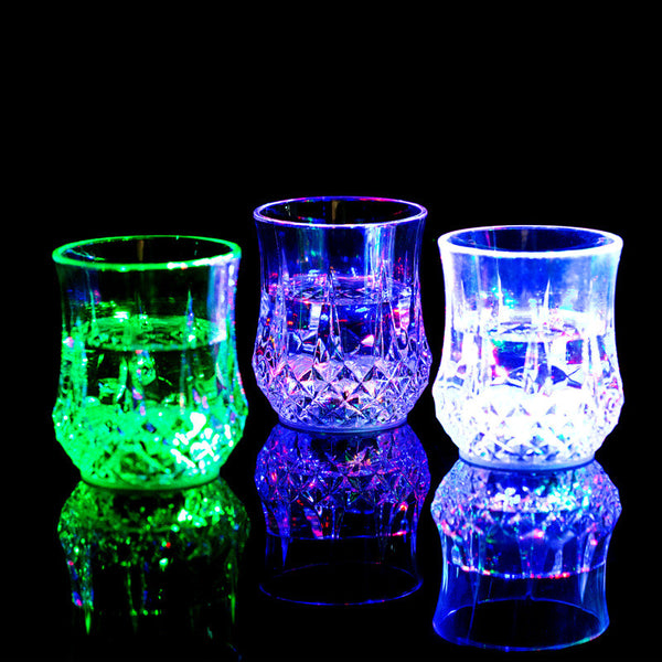 LED Flash Light Whisky Shot Drink Glass Cup flashing Beer Bar Party