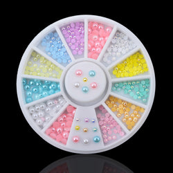 Nail Rhinestone Decoration Tools Mix Sizes Pearl 12 colours