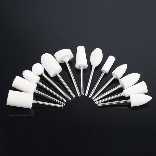 Head Replacement Device For Nail Polishing Mill Cutter Wool 12pcs
