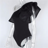 Womens Summer Jumpsuit One-shoulder Party Bodysuit Vintage Bodysuit