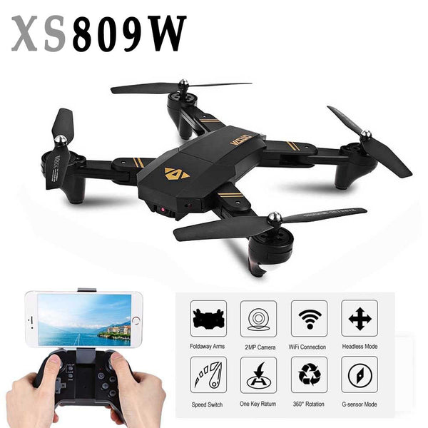 Drone RC toy with Camera XS809W Foldable RC Selfie Drone Wifi Real Time FPV 2MP 120 FOV Helicopter