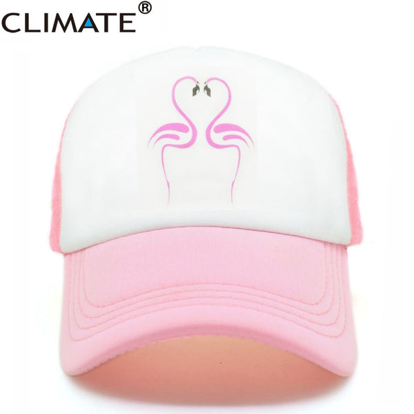 Hat Pink Flamingo Mesh Summer Cool Young Girls Pink Luck Flamingo Cool Net Mesh Hat Caps