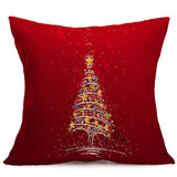 Home Xmas Pillowcase Tree Santa Claus Linen Cushion Cover Red Pillow Case 1pc 45/45CM