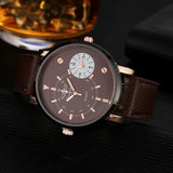 Leather  Quartz Analog Army Men's Date Wrist Watches