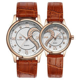 Ultrathin Leather Romantic Wrist Watches 1 Pair