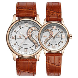Ultrathin Leather Romantic Wrist Watches 1 Pair
