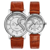 Ultrathin Leather Romantic Wrist Watches 1 Pair