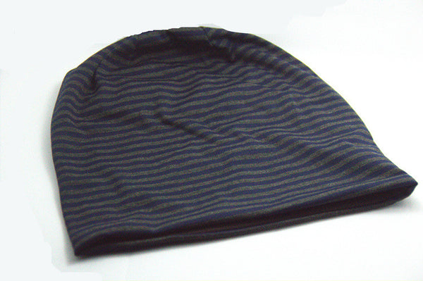 Hat Unisex Cotton Beanies Soft Stretch Slouchy Sleep Cap Fashion Stripe Cap Baotou Cap