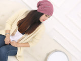 Hat Unisex Cotton Beanies Soft Stretch Slouchy Sleep Cap Fashion Stripe Cap Baotou Cap