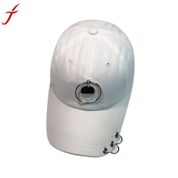 Hat Fashion Summer Leisure Cap Women Men Couple Metal Ring Baseball Caps