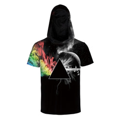 Hat Triangle Cap Short Sleeve T-shirt Casual Style Outwear Hooded Tshirt Young Men's Brand Top Tees Plus Size