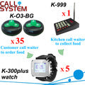 Wireless table calling system 1 kitchen equipment 2 wrist watches 10 guest buzzer in 433.92mhz