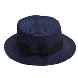 Hat Chapeau FemininoRibbon Flat Top Straw/Panama Sun/Elegant Fedoras/Beach Hats
